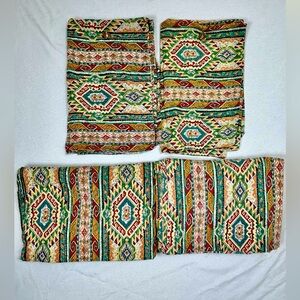 90’s Vintage Southwest Style Queen/Full Bedding Sheet Set 100% cotton flannel